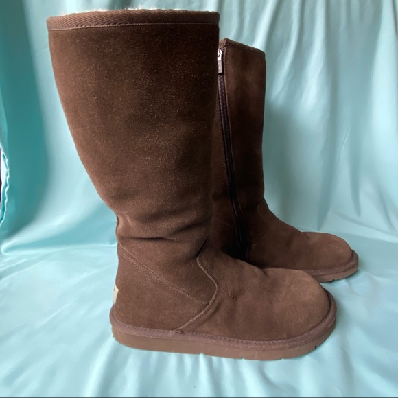 Ugg Sunset Zip Tall Boots, Chocolate Brown Sz 7 - Picture 7 of 11